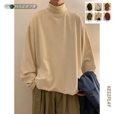 秋冬潮牌内搭宽松加绒加厚打底衫