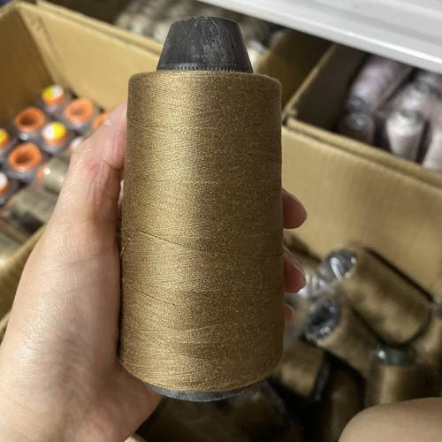 棕黄色缝纫细线家用402涤纶老式缝纫机手工缝衣平车线大卷