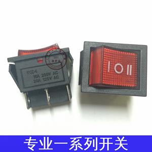 大号船型开关KCD4 长31 宽25 红色 6脚3档 带灯 红色黑色16A/250V