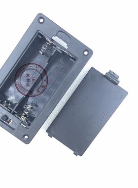 航模无人机器人方形嵌入式带盖电池盒座2节5号3V 2AA带开关沉板带