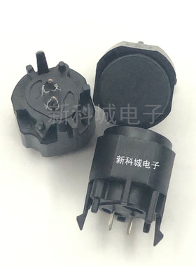 黑色防水圆形开关 1-5N按键按钮开关1.5N直插2脚长12宽12高度11MM