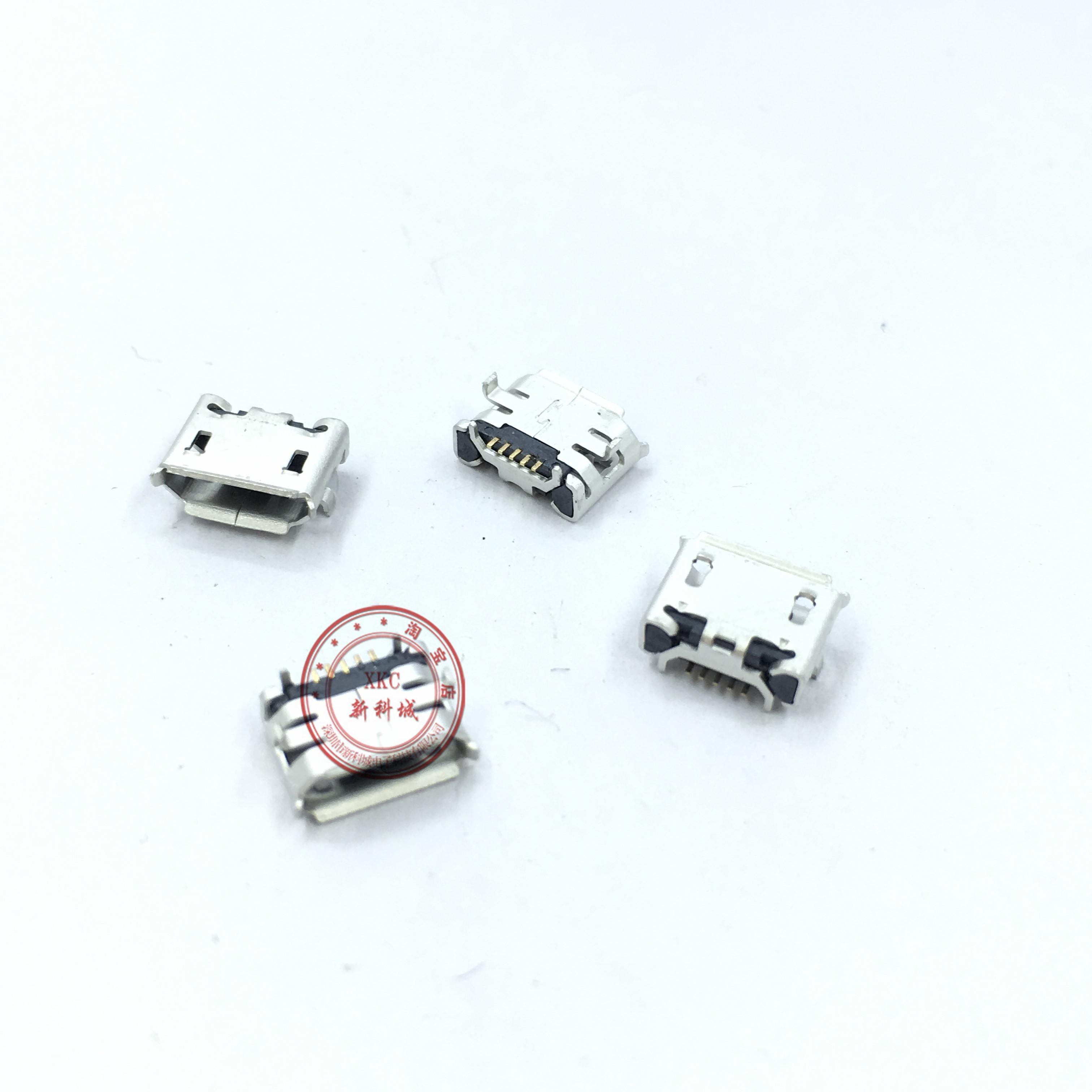 MICRO USB母座 2脚 5Pin 5脚 插座贴片 手机平板 卷边小牛角 弯脚