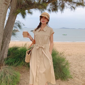 现货 连衣裙女夏新款赫本风气质显瘦中裙165 158P95控148图片
