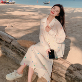 一直出货春秋夏装波点防晒衬衫半裙两件套1652423p125k188，女装套装/套裙，艾青服饰