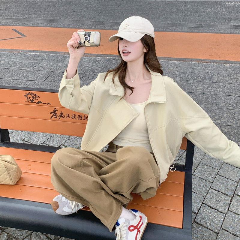 2026新款现货韩版宽松皮衣外套1535207P160K258,女装皮衣,艾青服饰