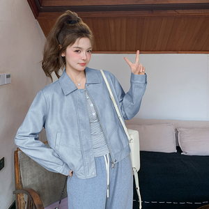 春季新款现货  机车风复古皮衣外套153 2610P130K198图片