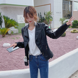 现货机车皮衣韩版秋季新款时尚pu皮外套女355P110控168，女装皮衣，艾青服饰