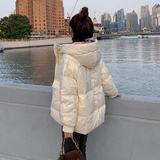 现货羽绒服原创亮面短款撞色加厚连帽外外套223P220控298，女装羽绒服，艾青服饰