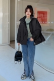 现货标50绒羽绒服加厚纯色长袖外套29022706P255控428，女装羽绒服，艾青服饰
