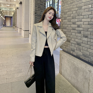 现货 主推 机车PU皮衣女春秋百搭外套皮夹克 8262P120控178图片