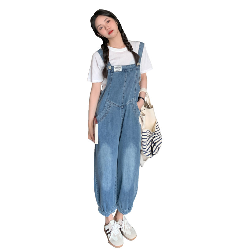 现货牛仔裤背带裤学院风2C0152907P105控168,女装牛仔裤,艾青服饰