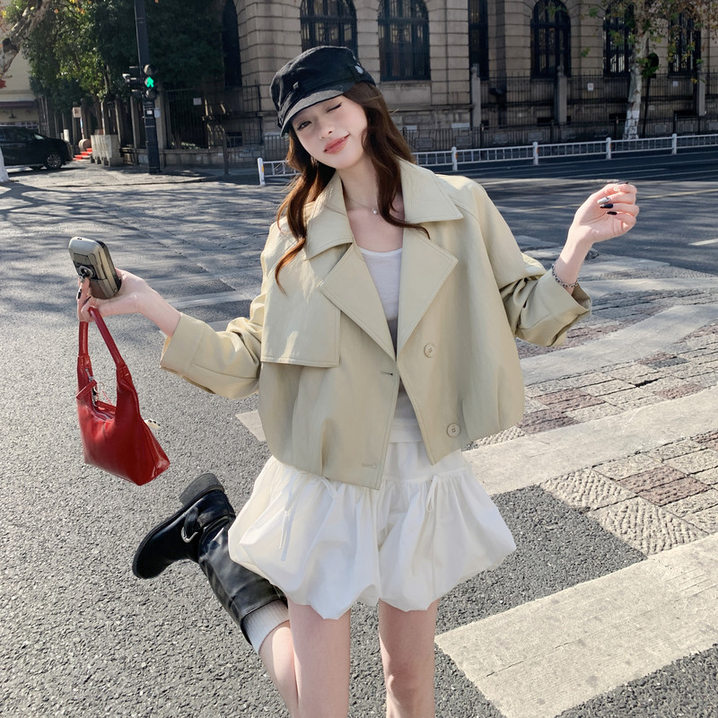 2026新款现货韩版宽松皮衣外套1535214P155K248，女装皮衣，艾青服饰