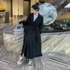 大货已出 工装风衣式连衣裙西装领外套气质长裙487 998P115控178,女装连衣裙,艾青服饰