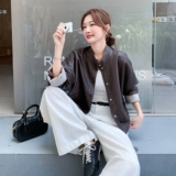 【】现货2026秋新款复古宽松皮衣外套1536603P150K218，女装皮衣，艾青服饰