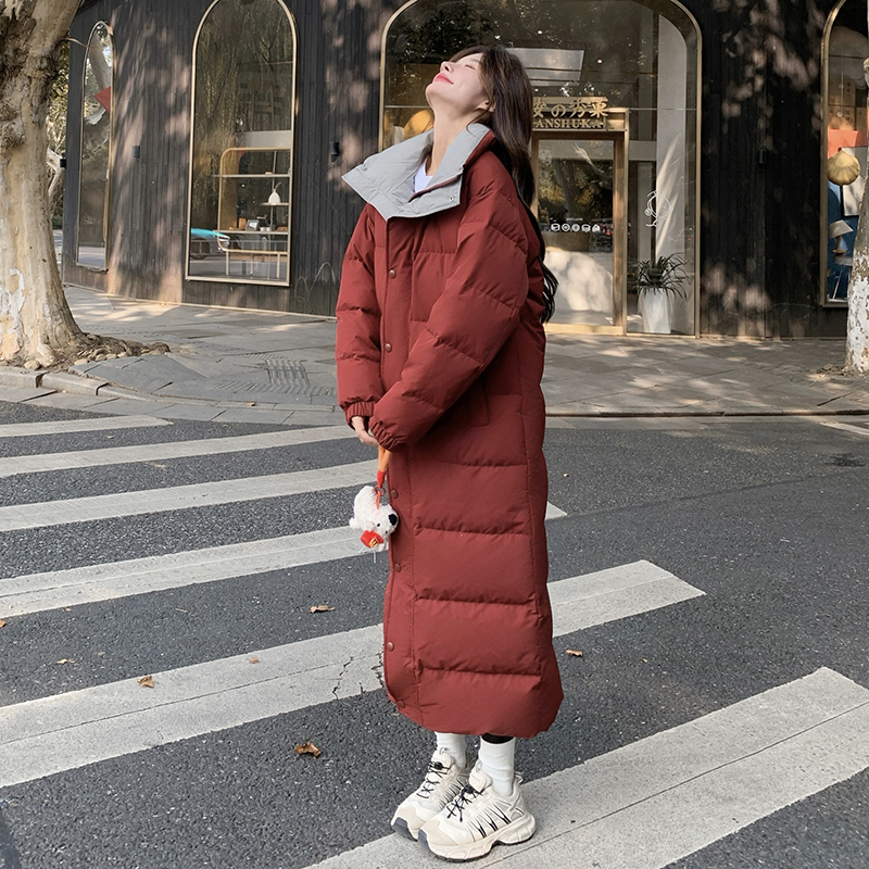 新款现货有买家秀长款90绒大被子羽绒服帽子可脱2486P365K548，女装羽绒服，艾青服饰