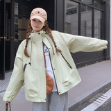 新品现货糖果色连帽冲锋衣1532612P145K198，女装短外套，艾青服饰