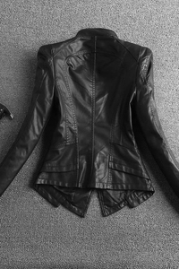 大货 秋水洗小皮衣修身短款机车PU皮夹克女外套8212 355P100控125图片