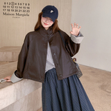 【】现货2025秋新款宽松皮衣外套1536622P145K198，女装皮衣，艾青服饰