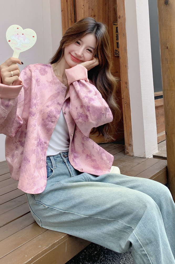 新款现货数据好提花新中式外套6619P145K198,女装短外套,艾青服饰