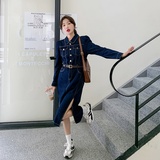 现货已卖开气质修身长款秋装牛仔连衣裙29022309P130控188，女装连衣裙，艾青服饰