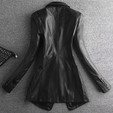 平卖爆，皮夹克小西装皮衣时髦1608900P130控198，女装皮衣，艾青服饰