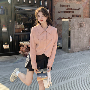 现货 春秋pu皮衣夹克机车风外套 2412P130控198图片