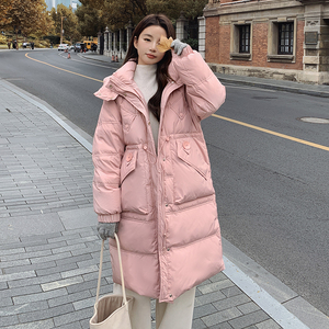 韩版学院风减龄连帽羽绒服女2025冬季新款加厚显瘦保暖白鸭绒外套图片