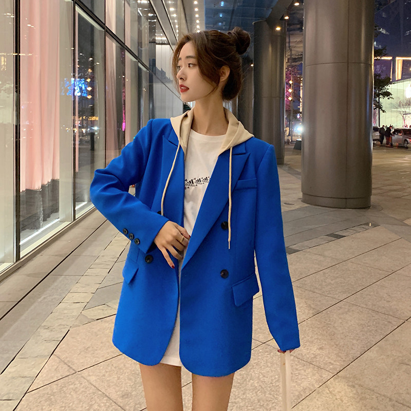现货主推洋气连帽西装外套女轻奢休闲西服春秋8268P100控158,女装西装,艾青服饰