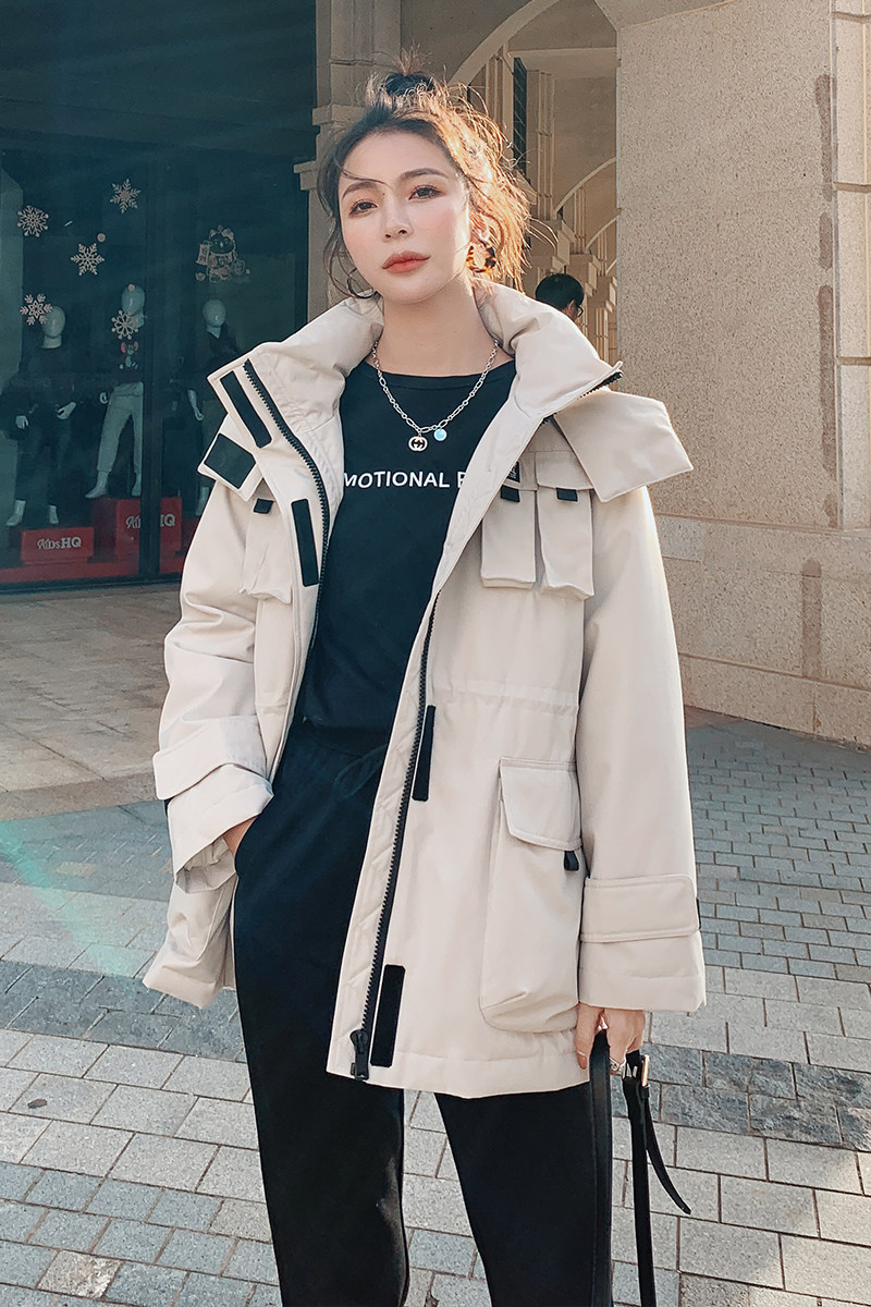 现货防水面料兔毛内胆修身显瘦工装派克服女4872118P190控278,女装棉衣/棉服,艾青服饰