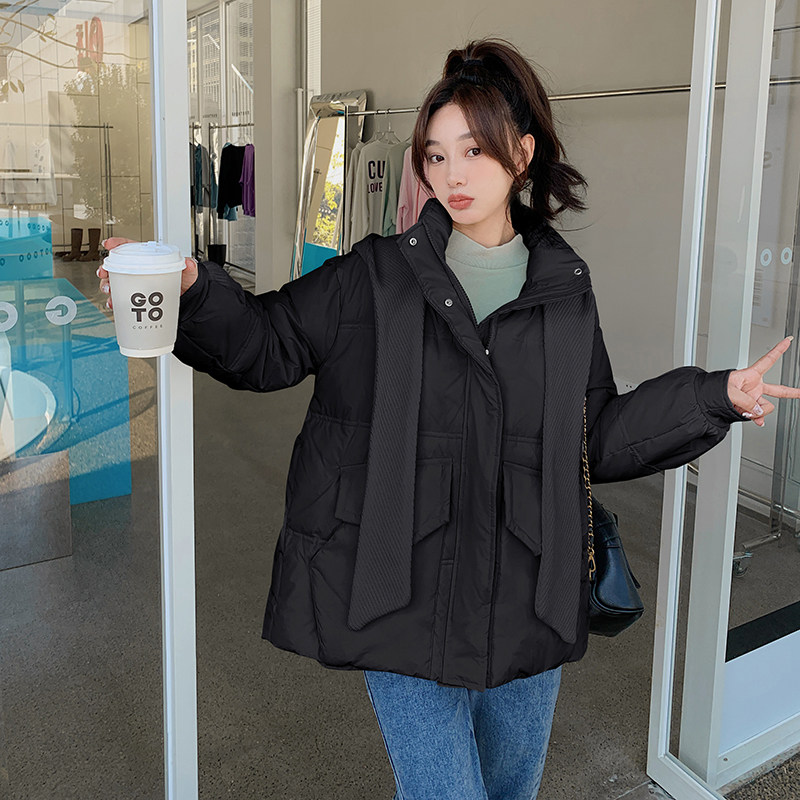 现货标50绒羽绒服加厚纯色长袖外套29022706P255控428,女装羽绒服,艾青服饰