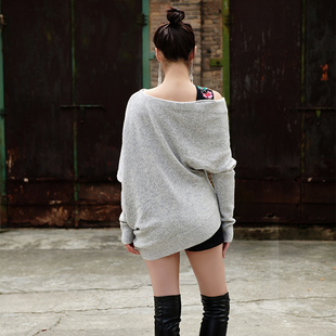此岸歌声*原创设计店-白灰色不规则绣花羊绒羊毛衫  旧欢（小量）