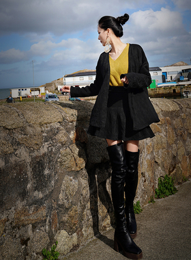 此岸歌声*原创设计店-黑色春秋款开衫  椋鸟