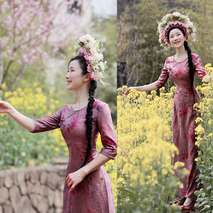 原创 五折 盛夏长旗袍升级版 回馈 不惜胭脂色 此岸歌声