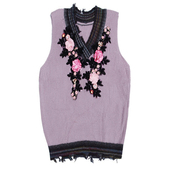 原创设计店 水粉立体绣花褴褛宽松背心 均码 此岸歌声 39件