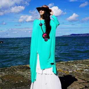 此岸歌声*原创设计店-浅绿气场款裙袍 永夏