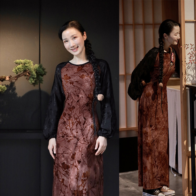 此岸歌声*原创设计店-复古桃色烂花丝绒插肩款裙  梅陇镇,女装/女士精品,连衣裙,淘宝优惠券,粉丝福利购,淘宝优惠卷