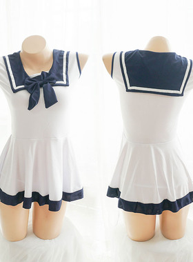 可爱内衣日系学生装女制服海军领蝴蝶结诱惑宽松睡裙性感居家套装