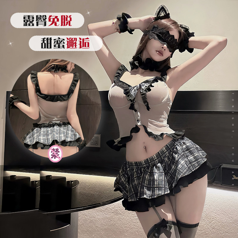 性感透明JK制服套女纯欲蕾丝睡衣