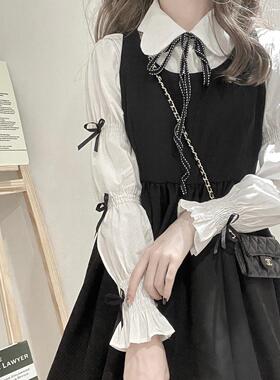 Ruibbit原创伯爵小姐法式蝴蝶结衬衫花边长袖白色宫廷少女学院风