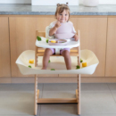 成长椅兜食器适用stokk儿童餐椅围兜自主进食神器收集器防脏托盘