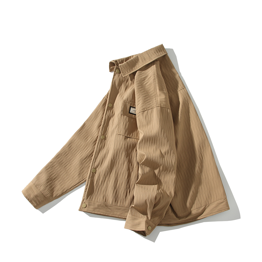 白底潮牌日系翻领夹克港风纯色大码棒球服外套男款2895P65控98，男装夹克，电商A029A