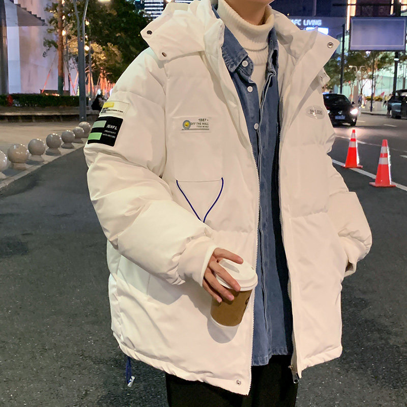 冬装港风纯色棉服休闲外套棉袄1潮男青年大码连帽棉衣 8803 P120图片
