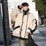 相机片新款皮毛一体外套羊羔毛棉服潮男大码棉衣2701P115控158，男装棉衣，电商A029A
