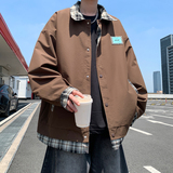 外景2025秋款格子拼接大码外套青年潮男百搭夹克6652P85控128，男装夹克，电商A029A