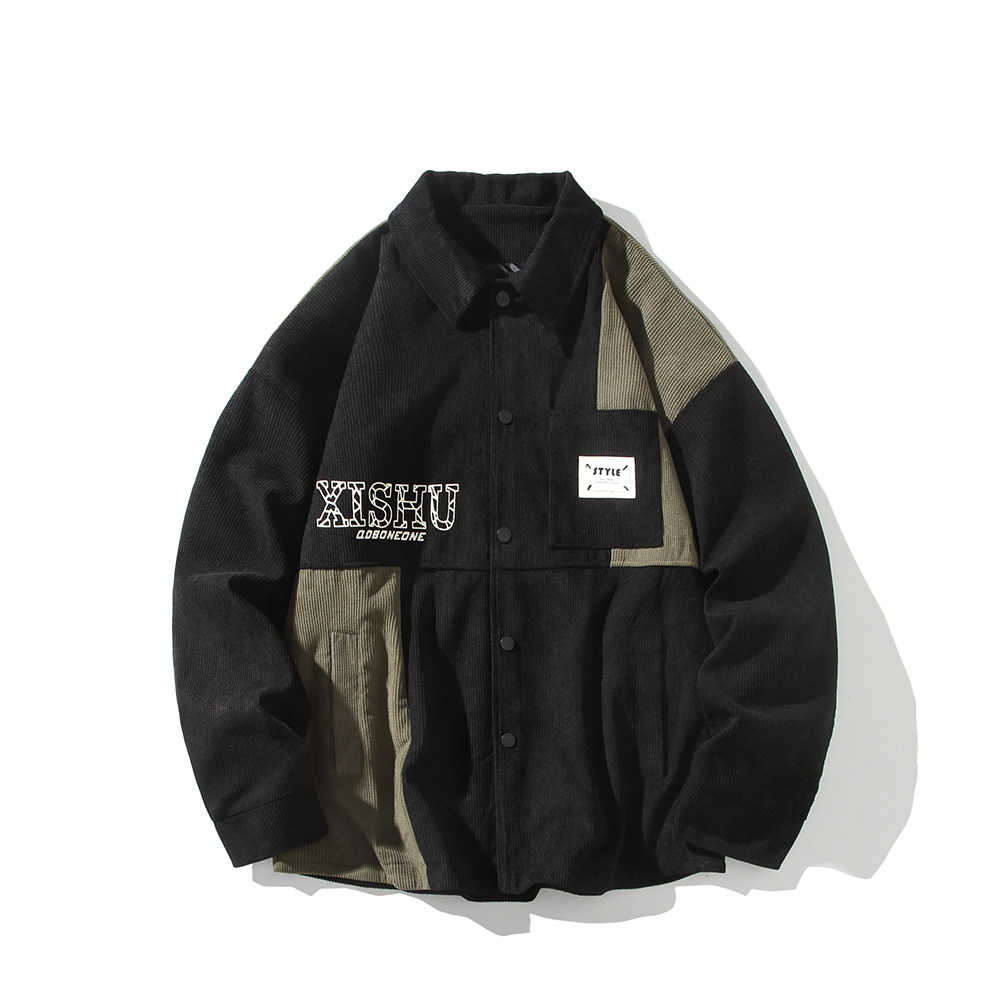 2026新款白底平铺港风潮流大码拼色夹克男个性外套6629P68控98，男装夹克，电商A029A