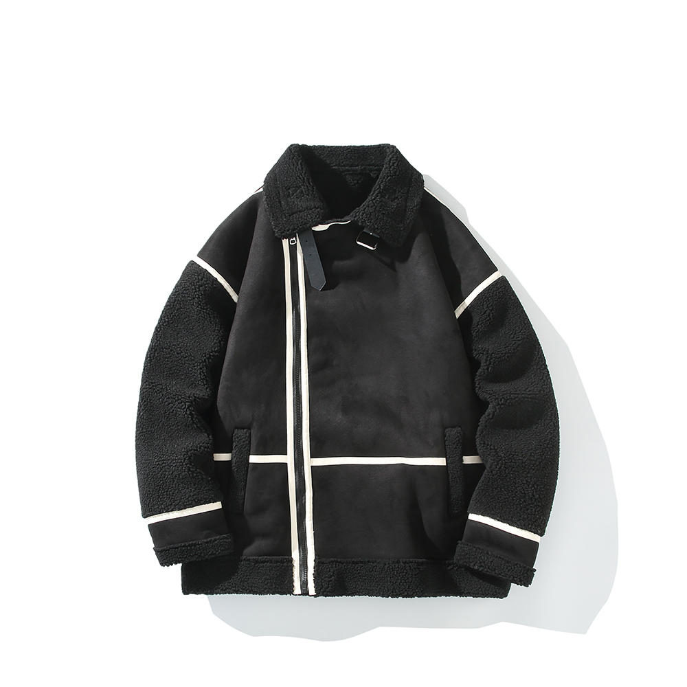 港风潮牌个性外套羊羔绒棉服男加厚皮毛一体棉衣2906P118控168，男装棉衣，电商A029A