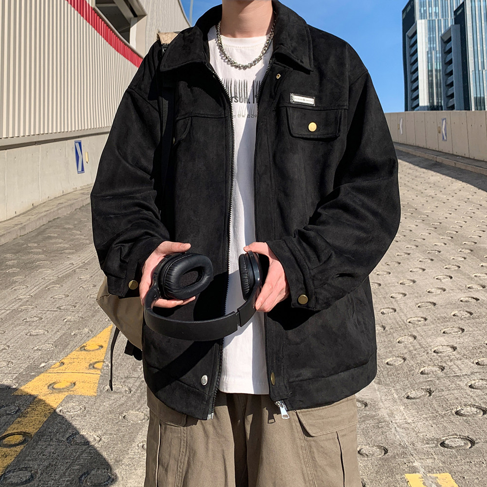 2026新款休闲外套茄克日系潮男翻领夹克港风外景888P78控118,男装夹克,电商A029A