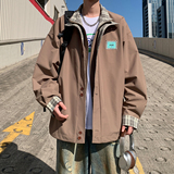 2026秋款立领大码外套格子拼接青年男休闲夹克6650P88控128，男装夹克，电商A029A