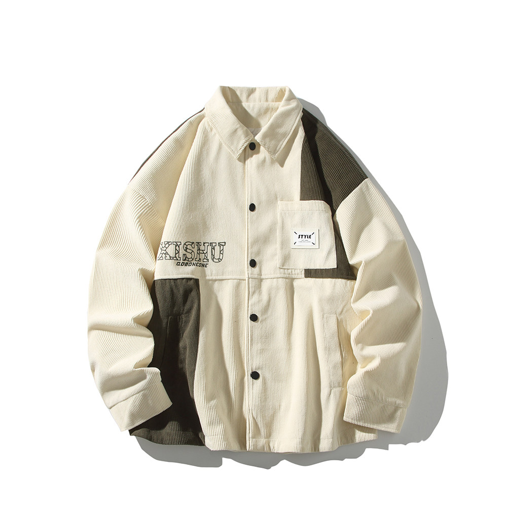 2026新款白底平铺港风帅气拼色夹克男休闲外套6629P68控98，男装夹克，电商A029A