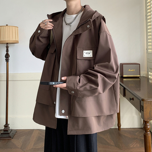 新款大码连帽百搭外套港风 潮牌高街帅男休闲夹克 2862 P65控98，男装夹克，电商A029A